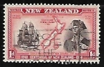 Stamps New Zealand -  Explorador y su velero