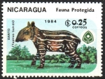 Stamps Nicaragua -  FAUNA  PROTEGIDA  DANTO  JOVEN  SOBRE  CESPED