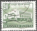 Stamps Hungary -  Edificios del plan quinquenal en Budapest,grandes almacenes en Újpest.