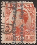 Stamps Spain -  Alfonso XIII con sobrestampación República Española  1931 50 céntimos