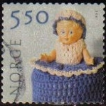 Stamps Norway -  NORUEGA 2001 Scott 1305 Sello Serie Artesania Manual Textil Michel 1388 usado Norway Norvège Norge 