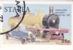 Stamps United Kingdom -  COCHE Y LOCOMOTORA DE EPOCA-