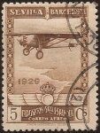 Stamps Spain -  Pro Expo Sevilla Barcelona  1929  aéreo 5 cents