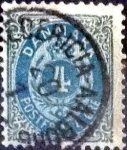 Stamps Denmark -  Scott#26 intercambio, 0,50 usd, 4 cents. 1875