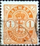 Stamps Denmark -  Scott#53  intercambio, 0,55 usd, 1 cents. 1902