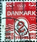 Stamps Denmark -  Scott#58 intercambio, 0,35 usd, 2 cents. 1905