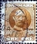 Stamps Denmark -  Scott#78 intercambio, 2,50 usd, 100 cents. 1907