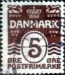 Stamps Denmark -  Scott#89 intercambio, 0,25 usd, 5 cents. 1921