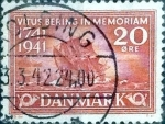 Stamps Denmark -  Scott#278 intercambio, 0,25 usd, 20 cents. 1941