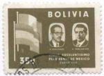 Sellos del Mundo : America : Bolivia : Conmemoracion a la visita del Lic. Adolfo Lopez Mateos presidente de Mexico