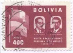 Sellos del Mundo : America : Bolivia : Conmemoracion a la visita del Lic. Adolfo Lopez Mateos presidente de Mexico