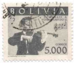 Stamps Bolivia -  Homenaje al violinista boliviano - Jaime Laredo Unzueta