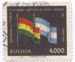 Stamps Bolivia -  Conmemoracion de la vista del Dr. Arturo Frondizi, Presidente de Argentina