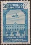 Stamps Spain -  XL Aniv Asociación Prensa Aereo 1936 50 cents