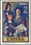 Stamps Spain -  ESPAÑA 1972 2078 Sello Nuevo Pintor Solana Autorretrato