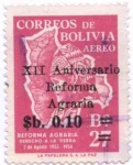 Sellos del Mundo : America : Bolivia : XII Aniversario de la Reforma Agraria