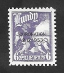 Stamps United Kingdom -  Lundy - Coronación 2-6-1953, - frailecillos