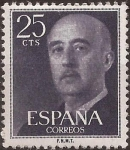 Stamps : Europe : Spain :  General Franco  1955  25 cents