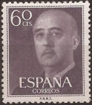 Stamps : Europe : Spain :  General Franco  1955  60 cents