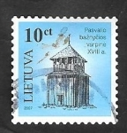 Sellos de Europa - Lituania -  802 - Torre de madera, Iglesia Pasvalio