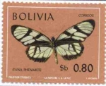 Stamps Bolivia -  Fauna boliviana - mariposas en colores naturales