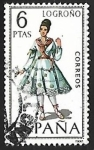 Stamps Spain -  Trajes típicos españoles - Logrono