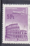 Stamps Hungary -  AVION SOBREVOLANDO ROMA