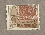 Stamps Vietnam -  Sujetando paleta y grupo soldados