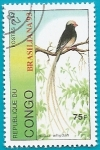 Sellos del Mundo : Africa : Repblica_del_Congo : AVES - Viuda colicinta - expo Nal. de filatelía Brasiliana 93