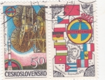 Stamps Czechoslovakia -  AERONAUTICA- INTERCOSMOS