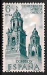 Stamps Spain -  Forjadores de América -Catedral de Morella (Méjico) 