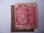 Sellos del Mundo : Europa : Gibraltar : Queen Victoria - Moneda Española