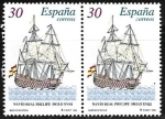 Sellos de Europa - Espaa -  Barcos de época - Navío Real Phelipe siglo XVIII