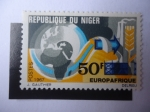 Sellos de Africa - Nger -  Mapa- África Occidental-Europafrica-Euroafrique 1967 - República de Niger.