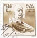 Stamps Hungary -  150 ANIVERSARIO FERDINAND VON ZEPPELIN 