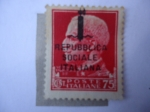 Stamps Italy -  Esfinge del Rey Emmanuel III de Italia (a la Izquierda) Republicva Social Italiana- Fascista.