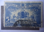 Stamps Uruguay -  Monumento del Escritor, José Pedro Varela (1845-1879) Centenario de su Nacimiento (1845.1945)