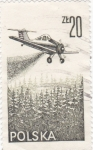 Stamps Poland -  AVIONETA FUMIGANDO