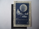 Stamps ONU -  Satelite Meteorologico - organización Meteorológica Mundial.