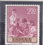 Stamps Spain -  EL JUEGO DEL DADO (Murillo)(34)