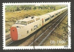 Sellos de Africa - Santo Tom y Principe -  Tren