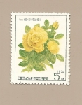 Sellos de Asia - Corea del norte -  Flores - Rosa amarilla