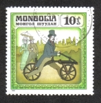 Sellos del Mundo : Asia : Mongolia : Historia de la Bicicleta, Draisine 1816