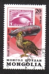 Sellos de Asia - Mongolia -  Vuelo polar de Graf Zeppelin, 50 aniversario. Águila pescadora (Pandion haliaetus)