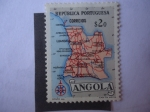 Sellos del Mundo : Africa : Angola : Mapa de Angola - República portuguesa.