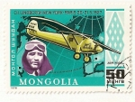 Sellos de Asia - Mongolia -  Historia de la aviacion. Charles A. Lindbergh. Spirit of St, Louis. New York-Paris 20,21mayo 1927.