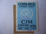 Sellos del Mundo : America : Costa_Rica : CIM-Emblema-30 Años de Comité Internacional para Emigración-3.000.000 personas asistidas