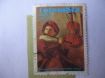 Stamps Colombia -  Concurso Polifónico Internacional-Ibagué - Oleo de Judith Leyster