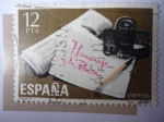 Stamps Spain -  Ed:2610 - Homenaje a la Prensa - Cámara - Periódicos.