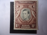 Stamps United Kingdom -  Grullas Coronadas Sudafricanas - King George VI-